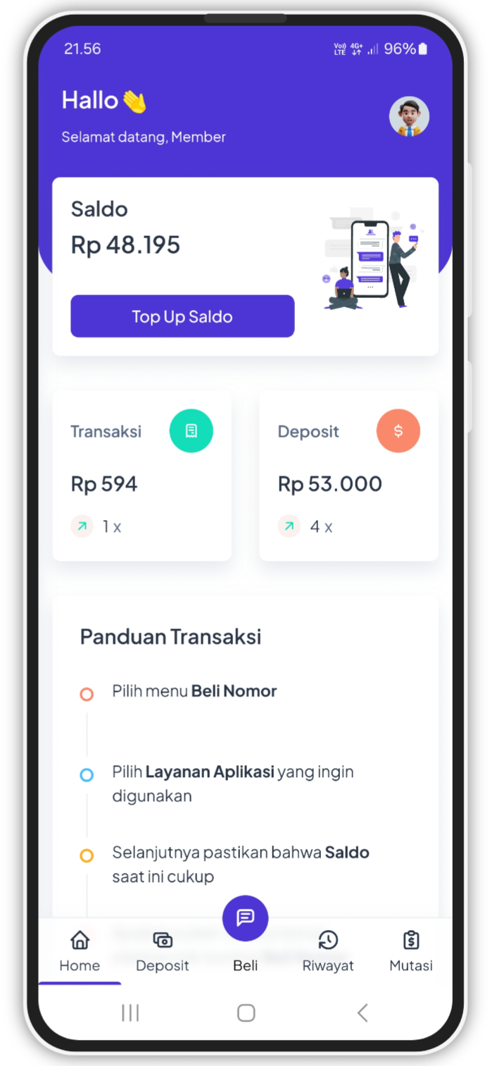 HANSSOTP - Jasa Penerima SMS OTP Aplikasi Otomatis